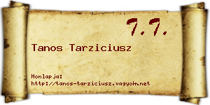 Tanos Tarziciusz névjegykártya